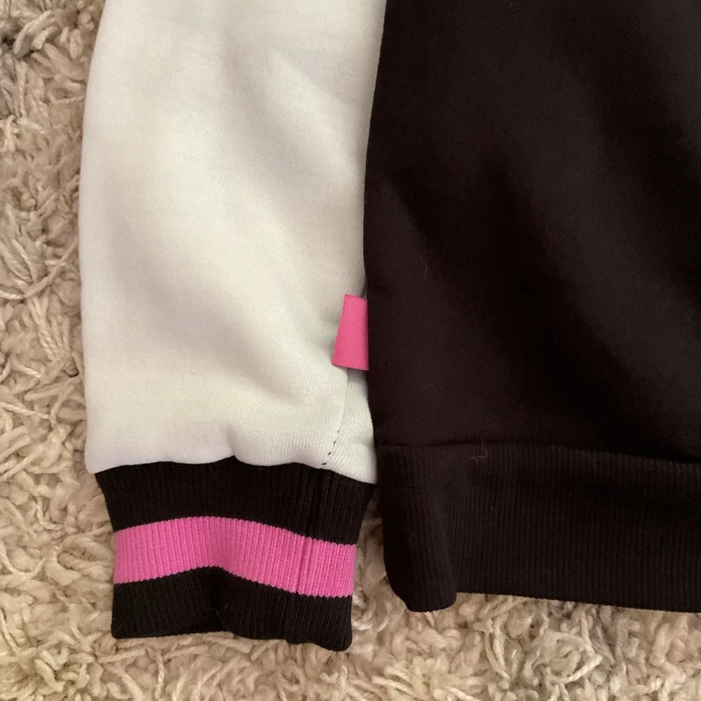 Barbie Kids Black White Colorblock Graphic Sweatshirt Pink Sunglasses Size S